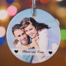 Two Hearts Together Personalized Ceramic Ornament