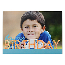 Create Your Own Bold Glitter Birthday Personalized Invitation Card, 5X7 Blue Orange Announcement Cards