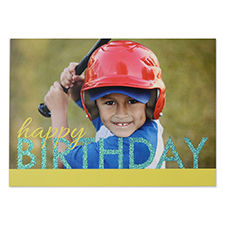 Create Your Own Bold Glitter Birthday Personalized Invitation Card, 5X7 Yellow Blue Announcement Cards