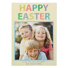 Glitter Easter Personalized Photo Card
