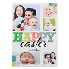 Glitter Easter Bubble Personalized Photo Card