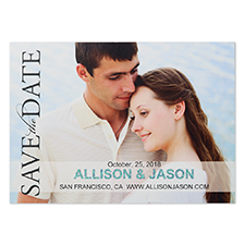 Focus On Forever Glitter Personalized Photo Wedding Announcement 5X7 Cards