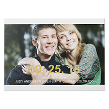 Glitter Big Statement Personalized Photo Save The Date Cards