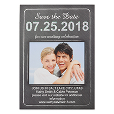 Chalkboard Love Personalized Photo Save The Date Card, 5X7