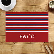 Red White Navy Strip Personalized Placemat