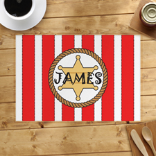 Red Stripe Personalized Placemat
