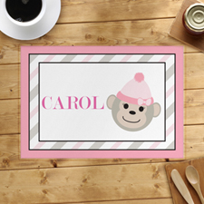 Pink Monkey Personalized Placemat
