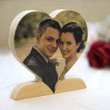 Personalized Wooden Photo Heart Decor