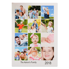 White Twelve Collage Personalized Photo Christmas Card