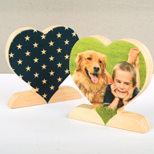 Star Wooden Personalized Photo Heart Decor