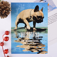Paw Print Personalized Photo Christmas Card