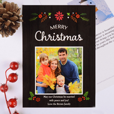 Floral Christmas Personalized Photo Card