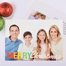 Bright Pattern Personalized Christmas Photo Card