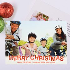 Contemporary Christmas Personalized Photo Card