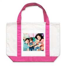 Personalized Landscape Photo Hot Pink Canvas Tote Bag