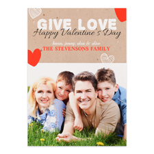 Give Love Personalized Photo Valentine’s Card, 5x7 Flat