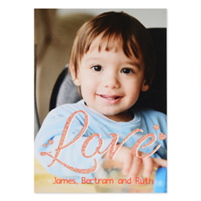 Red Glitter Personalized Photo Valentine's Card