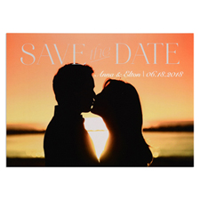 Block Letter Personalized Photo Save The Date Card