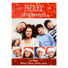 Merry Christmas Five Collage Personalized Photo Card