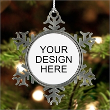 Custom Design Pewter Snowflake Ornament