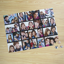 Personalized Facebook Black 20 Collage 12X16.5 Photo Puzzle