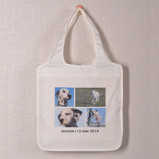 Personalized 4 Collage Folded Shopper Bag, Contemporary