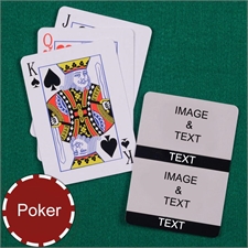 Personalized Poker Size Black Two Collage Photo Playing Cards
