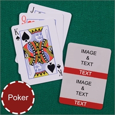 Personalized Poker Size Red Two Collage Photo Playing Cards