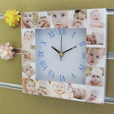 16 Collage Roman Face Personalized Clock