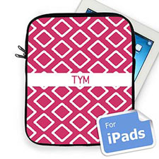 Custom Initials Hot Pink Lkat Ipad Sleeve