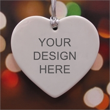 Personalized Custom Ceramic Heart Shaped Ornament