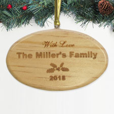 Personalized Engraved Holiday Memories Wood Ornament
