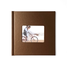 Personalized 12X12 Brown Leather Hard Cover Photo Book