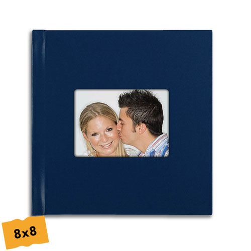 Navy Leather Wedding Square Photo Book 8X8