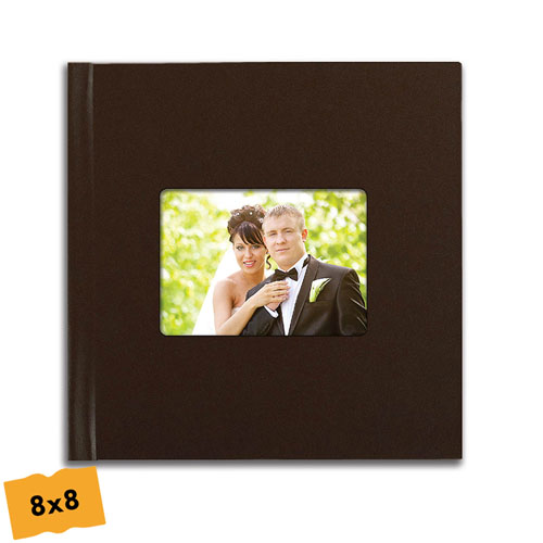 Brown Leather Wedding Square Photo Book 8X8