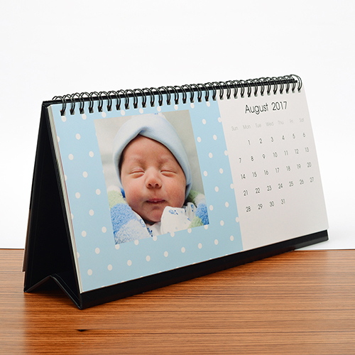 Light Blue Personalized Desk Calendar, 5