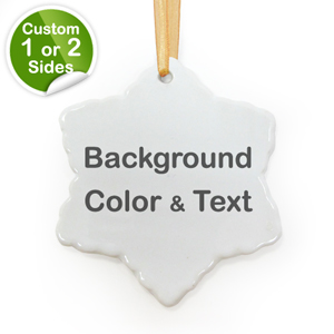 Personalized Background Color & Text Snow Snowflake Ornament