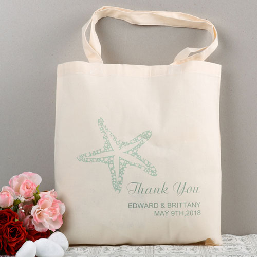 Personalized Starfish Beach Wedding tote cotton canvas bag for designers, promotional gifts ...