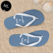 Personalisierte Strandsandalen Herren Größe L 44-45 EIN BILD Weiß
