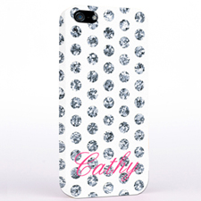 Silber Glitzer Punkte iPhone5 Case