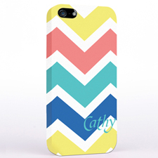 Gelb Rot Aqua Blau Breite Streifen iPhone5 Case