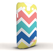 Gelb Rot Aqua Blau Breites Zickzack Samsung S3 Case