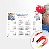 Personalisierter Kalendermagnet, Weiss, gerundet