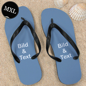Personalisierte Strandsandalen Herren Größe XL 46-48 EIN BILD Schwarz