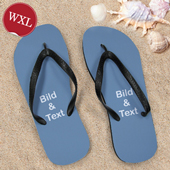 Personalisierte Strandsandalen Damen Größe XL 42-43 EIN BILD Schwarz