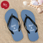 Personalisierte Strandsandalen Damen Größe L 40-41 EIN BILD Schwarz