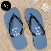 Personalisierte Strandsandalen Herren Größe L 44-45 ZWEI BILDER Schwarz