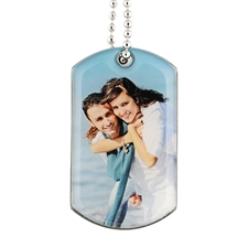 Dogtag Anhänger Hundemarke Edelstahl mit Foto Vorderseite