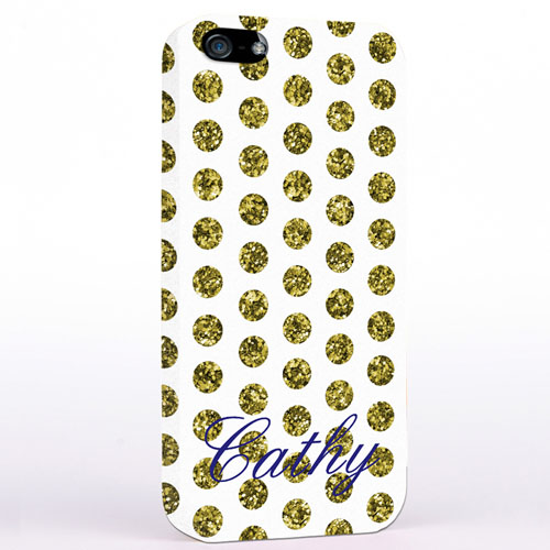 Gold Glitzer Punkte iPhone5 Case