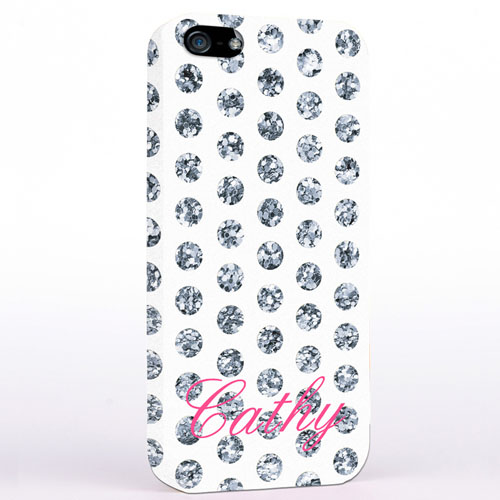 Silber Glitzer Punkte iPhone5 Case
